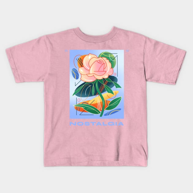 abstract surrealistic flower art Kids T-Shirt by Tip Top Tee's